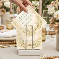 Krans met bloemen en vintage lammetje baby shower