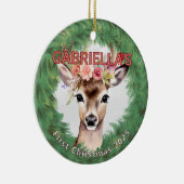 krans met hertenbloem keramisch ornament (Rechts)