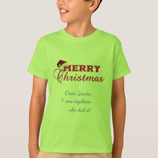 Krans met kerstgroet en monogram t-shirt (Voorkant)
