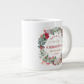 Krans met Kerstgroet Monogram Extra Grote Beker (Voorkant rechts)