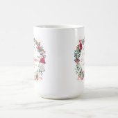 Krans met Kerstgroet Monogram   Koffiemok (Center)