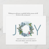 Krans met kerstgroet voor bos feestdagenkaart (Voorkant / Achterkant)