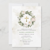 Krans Rozen Groen Eerste Heilige Communie Kaart (Voorkant)