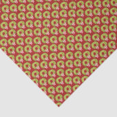 Krans Traditionele Kerst Rood Groene Hand Getekend Tissuepapier (Detail)