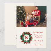 Krans van bessen Foto Kerstkaart (Voorkant / Achterkant)