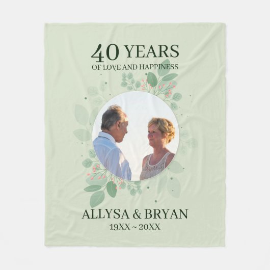 Krans van bladeren en bessen Fleece Deken (Voorkant)