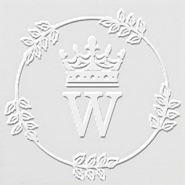 Krans van bladeren kroon bovenop enkele initiaal m