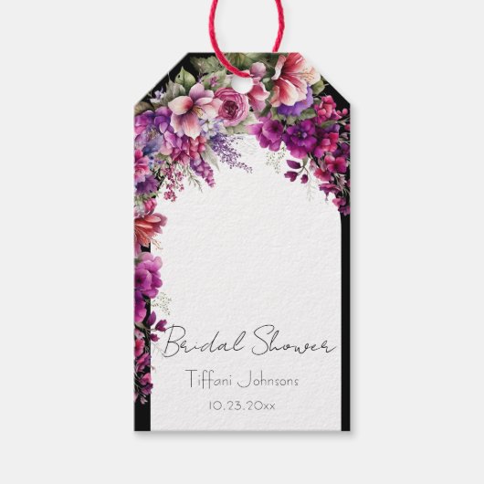 Krans van Bloemen Bruidsfeest Cadeaulabel (Voorkant)