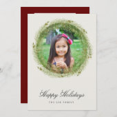 Krans van dennen in plat vlak kerstkaart (Voorkant / Achterkant)