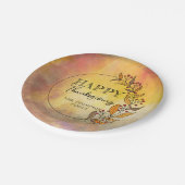 Krans van doedelbladeren en bessen Thanksgiving Papieren Bordje (Gekanteld)