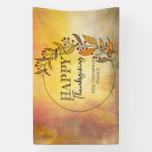 Krans van doedelbladeren en bessen Thanksgiving Spandoek (Verticaal)