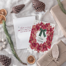 Krans van hibiscus kerstkaart
