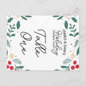 Krans van hulst kerstmenu & tafelkaart feestdagenkaart (Achterkant)