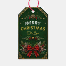 Krans van smaragd Kerstfeest Gift Tag