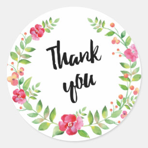 Krans waterverven ronde sticker