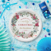 Krans Wij Wensen U Prettig Kerstfeest Papieren Bordje (Feest)