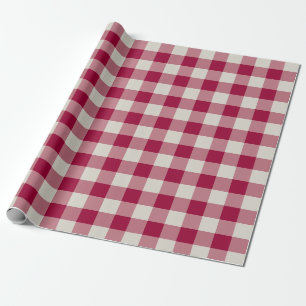 Kransbesrood Gingham Buffalo geruite patroon Cadeaupapier