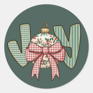 Kransboog en ornament preppy Kerstvakantie Ronde Sticker