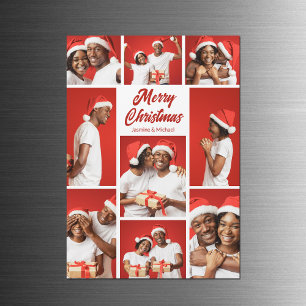 Kransige rode vrolijke kerst foto collage magneet