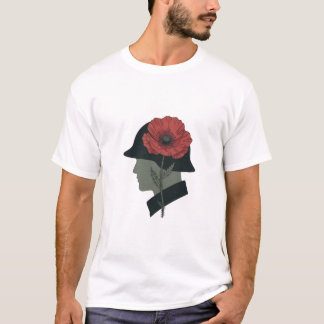 Kranslegging Soldaat Silhouet Rode Klaproos Kunst T-shirt