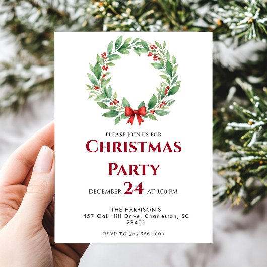 Kranslint Vakantie Kerstdiner Kaart