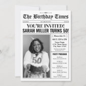 Krant 50e Verjaardagsfeest Uitnodiging & Programma (Voorkant)