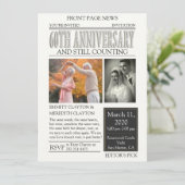 Krant 60ste verjaardagsfeest kaart (Staand voorkant)