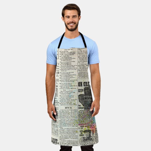  krant adverteren schort (Gedragen)