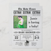  krant Baby shower Uitnodiging (Voorkant / Achterkant)