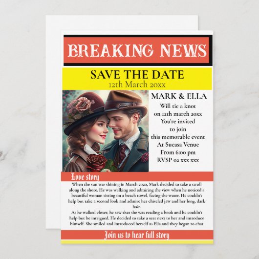 Krant bewaar de datum kaart (Voorkant / Achterkant)