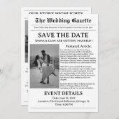 Krant bruiloft Bewaar de datum Save The Date (Voorkant / Achterkant)