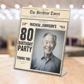 krant Custom 80th Birthday Welkom Reclamebord Met Voetstuk