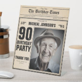 krant Custom 90th Birthday Welkom Reclamebord Met Voetstuk (Insitu)