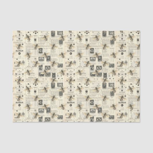  krant en bijen tissuepapier (Voorkant)