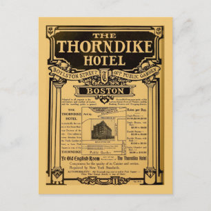  krant en Thorndike Hotel Boston Briefkaart