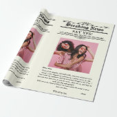 Krant Flower Wrap Photo Maid of Honor Cadeaupapier (Uitgerold)