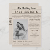 krant foto grappige bruiloft uitnodiging (Voorkant / Achterkant)