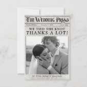  krant foto Unieke bruiloft Bedankkaart (Voorkant)