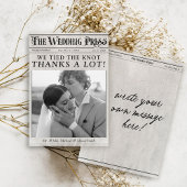  krant foto Unieke bruiloft Bedankkaart