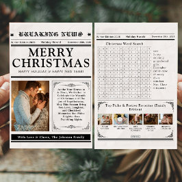 krant kerst met leuke woorden zoeken feestdagenkaart