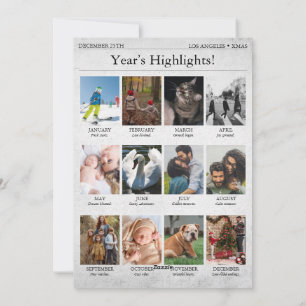 Krant Kerst Nieuwsbrief Jaaroverzicht Feestdagenkaart