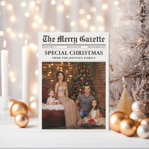 Krant Kerstnieuwsbrief Fotocollage Feestdagenkaart