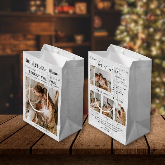 Krant Kerstnieuwsbrief Fotocollage Medium Cadeauzakje