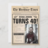  krant leuk aangepaste foto 40e verjaardag kaart (Voorkant)