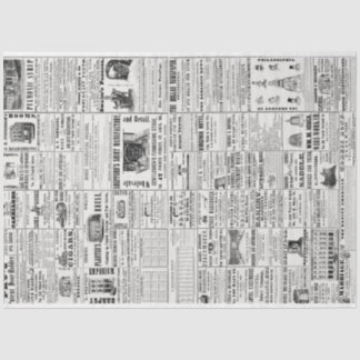 krant News Black & White Decoupaging Tissuepapier