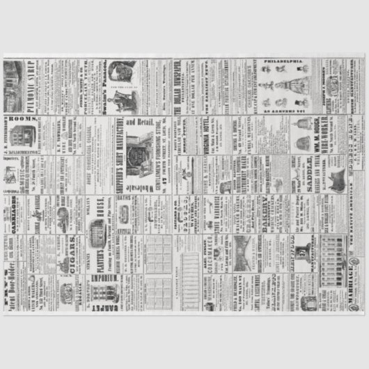  krant News Black & White Decoupaging Tissuepapier (Voorkant)