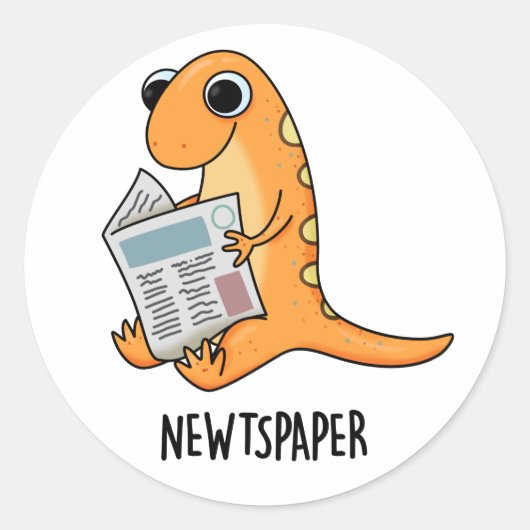 Krant Nieuwt Grappenmaker Ronde Sticker (Voorkant)