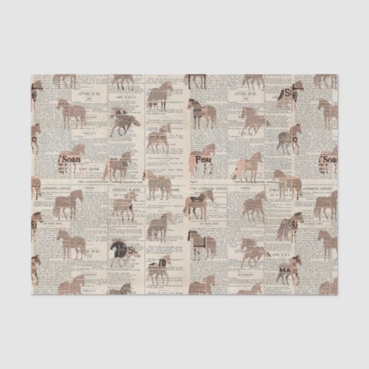 krant Paardencollage Tissuepapier (Voorkant)