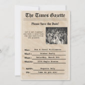  krant Party Invitation Kaart (Voorkant)