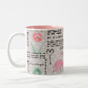 krant poka dots stijlvolle retro ma tweekleurige koffiemok